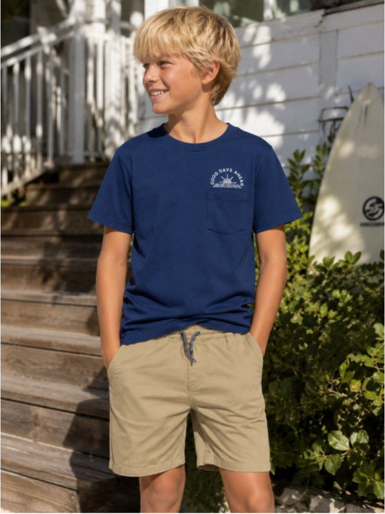 Volcom Other - Volcom Boys Khaki Hybrid Chino Shorts Elastic Waist Drawstring Size Medium 10Y